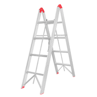 Échelle pliante légère en aluminium à 4 marches 11.9 LBS Pédale antidérapante Capacité de 330 LBS Conception pliable pour cuisine Bibliothèque à domicile