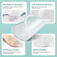 2 paires de coussinets métatarsiens invisibles en gel transparent, coussinets pour l'avant-pied, inserts pour talons hauts, coussinets de confort doux, antichoc et lavables