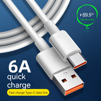 Kabel Data USB pengisian daya Super cepat 66W 6A, kabel pengisian daya Cepat 3,3 kaki 1m untuk ponsel Huawei, kabel pengisian daya USB tipe-c 66W 6A