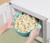 Bol à pop-corn pliable en silicone au design moderne résistant aux hautes températures et au four à micro-ondes vaisselle sûre pour les fêtes et événements