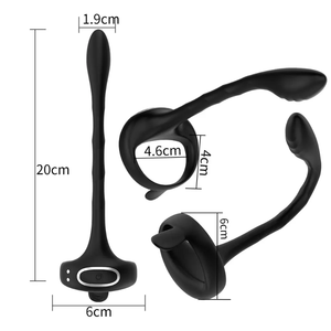 Haute qualité Bluetooth pénis anneau vibrateur jouets sexuels masseur de Prostate sans fil à distance Anal godemichet Anal retarder <span class=keywords><strong>l</strong></span>'éjaculation pour les hommes - Product Image 4