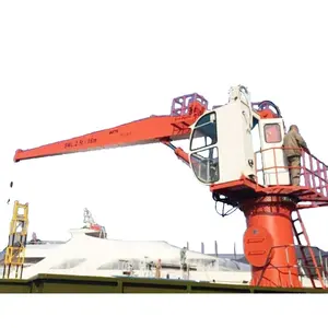 Hydraulic 20 T Jib Crane Fishing Telescopic Boom Mounted Deck Crane Used For Ship