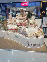 Étagères de magasin personnalisées avec éclairage LED, table de présentation ronde pour la vente au détail, présentoir pour friandises pour chiens, tables de présentation de jouets