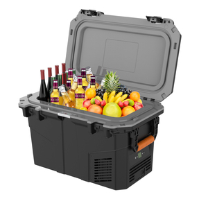 Glacière de voiture tout-terrain 55L avec refroidisseur intermédiaire, compresseur AC/DC 12/24V, réfrigérateur-congélateur portable à contrôle de température - Product Image 1