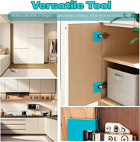 Gabarit d'installation pour charnières et loquets de cadre de porte en plastique - Utilisation par les menuisiers pour armoires de cuisine, de salle de bain et tiroirs domestiques |   ODM disponible
