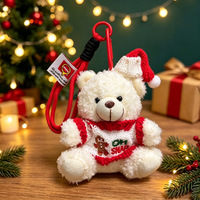 Nouveau style Songshan Toys – Adorable porte-clés, breloque de sac, cadeau, animal en peluche, mini ours en peluche de Noël de 12 cm, pendentif, décoration de poupée