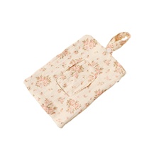 Sac de rangement suspendu multi-usages pour lingettes et mouchoirs pour bébé, en tissu crêpe de coton pur double couche, avec fermeture éclair