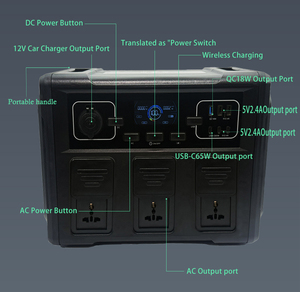 Station d'alimentation portable pour voiture 1500W 1008Wh au lithium-ion avec charge sans fil et générateur solaire pour le camping en extérieur et la sauvegarde d'énergie - Product Image 2