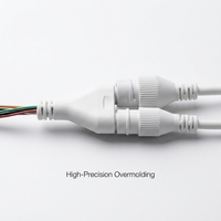 موصل RJ45 مقاوم للماء IP67 بـ 10 أسنان و28 سلكًا معزولًا بالـ PVC مع غلاف ألومنيوم لتوصيل كاميرات المراقبة IP بالجملة حسب الطلب باللون الأبيض
