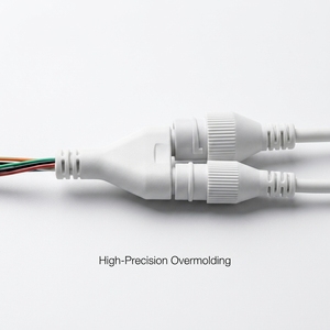 Toptan Özel 10 Pinli 28AWG PVC İzoleli Alüminyum Kılıflı IP67 Su Geçirmez DC RJ45 Konnektörlü CCTV IP Kamera Kablo Demeti Beyaz - Product Image 2