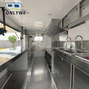 Remorque de camion de restauration rapide Onlywe Square Mobile Kitchen Coffee Ice Cream Pizza Chariots de restauration entièrement équipés avec pare-soleil - Product Image 5