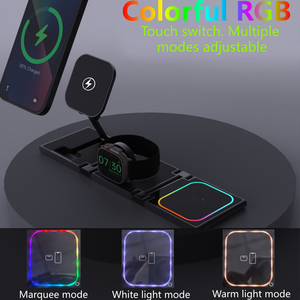 Cargador Inalámbrico 2026 con Luz LED UltraCharge Pro, Base de Carga Magnética 3 en 1 para iPhone y Galaxy - Product Image 4