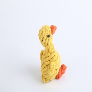 Giocattolo per Animali Domestici a Forma di Anatra Gialla in Corda di Cotone Intrecciata a Mano per Cani - Product Image 3
