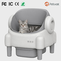 Bac à litière intelligent autonettoyant pour chat, application Tuya, automatique, 65L, plastique, faible bruit, désodorisant, facile à nettoyer, pour plusieurs chats, compatible WiFi
