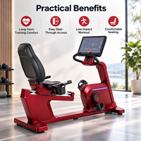 Vélo d'exercice couché électromagnétique K-FIT GSK2 avec générateur autonome en option, entraîneur cardio pour salle de sport commerciale et fitness à domicile