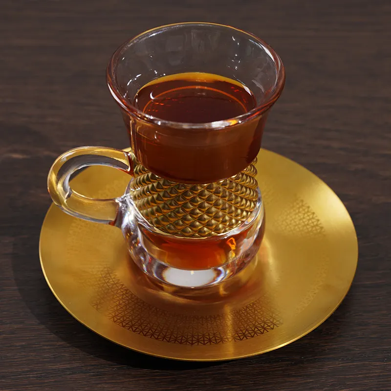サウジアラビア中東市場18個ガラスティーカップカワカップセットトルココーヒーカップセット