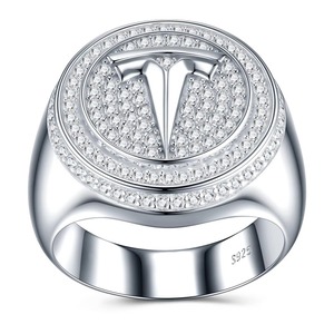 Anillo de Moissanita Redondo Estilo Iced Out Tesla con Certificado GRA, Plata 925 Chapada en Platino, Joyería de Lujo Hip Hop, Anillo de Moissanita para Hombre - Product Image 6
