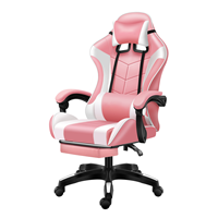 Chaise de bureau à domicile sillas gamer bon marché meuble appui-tête souple chaise de jeu en cuir avec repose-pieds