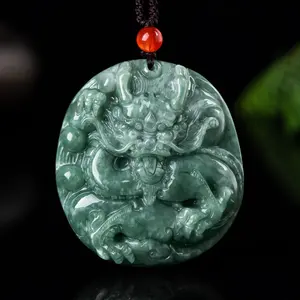 Natural Burmese A Goods Jadeite Ice Jade Pendant Zodiac Dragon For Men And Women Jade Dragon Brand Necklace Pendant