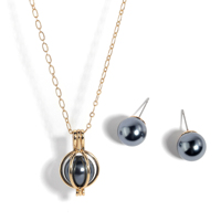 Ensemble de bijoux hawaïens, boucles d'oreilles, collier, pendentif, médaillon, plaqué or 18K, perles de coquillage, pour femmes et femmes, vente en gros