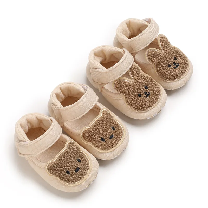 Zapatos de primeros pasos para niño, zapatillas informales de suela suave de algodón para niño de 0 a 1 año, zapatos para caminar con animales de dibujos animados