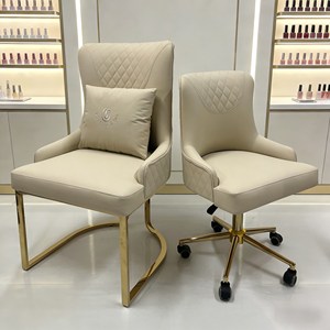 Sillón de Salón de Belleza de Cuero PU con Ruedas para Técnicos y Clientes, Ideal para Manicura y Sala de <span class=keywords><strong>Espera</strong></span> - Product Image 2