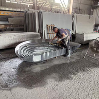 Fontaine d'eau en granit noir Galaxy, pierre de piscine sur mesure selon les plans
