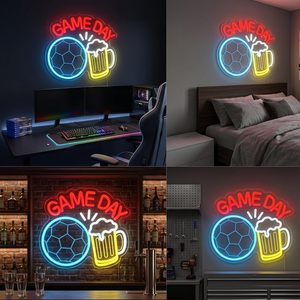 Game Day Soccer Letreros Neon LED indoor hanging ambient light shop <b>sign</b> wall decoration light entrance indicator light 5v 12v - Product Image 6
