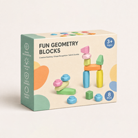Blocs empilables géométriques amusants en silicone personnalisés pour enfants, jouets éducatifs souples pour le jeu, reconnaissance des formes, sans BPA