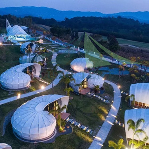 Luxo çin üretici sıcak satış açık resort glamping ev kabuklu deniz hayvanı kabuğu çadır - Product Image 1