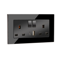 Prise murale intelligente Bingoelec en gros, compatible Alexa et Tuya, double 13A avec indicateur, USB Type-C, norme britannique