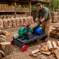 Nouvelle Fendeuse de Bois Électrique Professionnelle avec Mécanisme de Boîte de Vitesses, Châssis Robuste en Acier Inoxydable, 4 Roues, Haute Efficacité