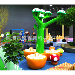 Chaise de jardin en fibre de verre en forme de champignon, mobilier d'extérieur durable au design moderne pour centre commercial, parc, aire de jeux, usage enfantin - Product Image 4