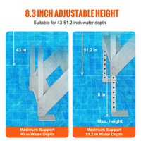 Échelle de bordure réglable à double accoudoir en aluminium pour escalier, balcon, piscine et pont maritime