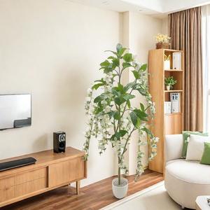 Gran oferta, planta <span class=keywords><strong>en</strong></span> <span class=keywords><strong>maceta</strong></span> de <span class=keywords><strong>jazmín</strong></span> <span class=keywords><strong>en</strong></span> cascada, <span class=keywords><strong>jazmín</strong></span> Artificial, flores colgantes falsas, plantas al aire libre, decoración de primavera y verano, árbol de flores - Product Image 2