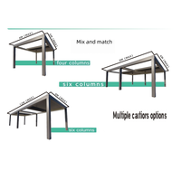 Pergola rétractable en aluminium avec toit imperméable pour jardin et villa, finition luxe thermolaquée