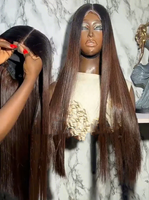 Perruques en cheveux humains 30 pouces Double trame 100% cheveux vierges vietnamiens Fournisseur, Couleur brun ombré Cheveux humains vietnamiens lisses