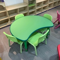 Ensemble table et chaises pour enfants en bois avec pieds en métal réglables en hauteur, mobilier d'éducation préscolaire pour garderie et salle de classe
