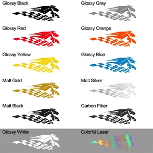 Autocollants graphiques pour voiture, drapeau à carreaux, <span class=keywords><strong>course</strong></span> <span class=keywords><strong>de</strong></span> <span class=keywords><strong>chevaux</strong></span>, pour Van, camping-car, autocaravane, décoration en vinyle, accessoires <span class=keywords><strong>de</strong></span> tuning automobile - Product Image 6
