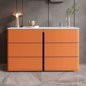 ตู้ข้างเตียงหนังอิตาลีสไตล์มินิมอล 6 ลิ้นชัก สีเทาคุณภาพสูง ตู้เก็บของห้องนั่งเล่นอเนกประสงค์ - Product Image 3