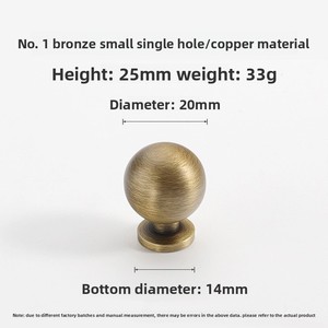 Hiện đại đơn giản Brass cửa tủ ngăn kéo xử lý phong cách Thời Trung Cổ lỗ duy nhất BRONZE cho tường Tủ rượu chế tạo dịch vụ - Product Image 6