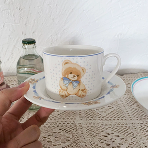 Korean Bear Ins Style Ceramic <b>Tea</b> <b>Cup</b> & Saucer <b>Set</b> Perfect Quality for Dessert Afternoon Latte Morning Coffee & More - Product Image 6