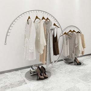 Rak Pakaian Logam Emas Modern yang Dapat Disesuaikan untuk Toko, Rak <span class=keywords><strong>Display</strong></span> Toko Ritel - Product Image 4