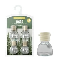 Lot de 4 flacons diffuseurs de parfum pour voiture de 10 ml à suspendre, en verre, pour véhicules, parfum personnalisé, OEM