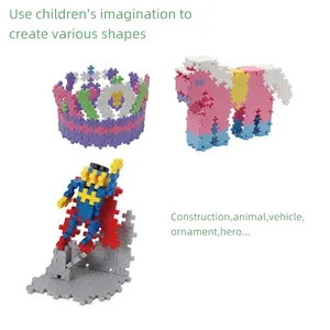 Unisex ABS nhựa thông minh thanh xây dựng khối trẻ em Xây dựng đồ chơi động vật cộng với dấu hiệu mô hình khối khác đồ chơi gạch nhựa - Product Image 2