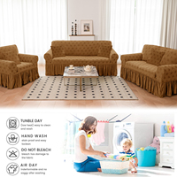 Nouvelle Housse de Canapé Jacquard Extensible avec Jupe, pour Canapé Sectionnel 3+2+1 Places et Housse de Fauteuil – Plusieurs Tailles Disponibles