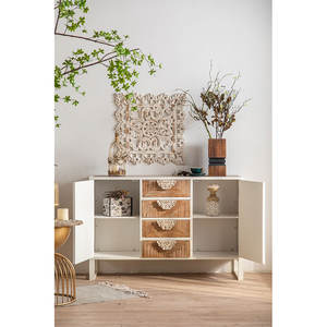 Ferme Naturel En Bois Massif Meubles 2 Porte <span class=keywords><strong>4</strong></span> Tiroir Buffet Vintage Conception Console Armoire De Rangement - Product Image 3