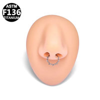 Anneau de nez punk en titane Getta Wholesale, bijoux de piercing, anneau de cartilage sans soudure, anneau de septum en zircon pour mariage et mode