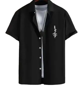 Оптовая продажа, бестселлер, мужские рубашки, 3D цифровая блузка с принтом, Высококачественная Мужская одежда больших размеров