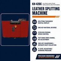Machine à refendre le cuir semi-automatique KH-420C - Largeur d'alimentation 420 mm 220V/110V/380V (Utilisée pour le superposition de couches de cuir)
